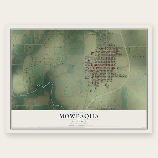 Moweaqua, Illinois map print, the full design