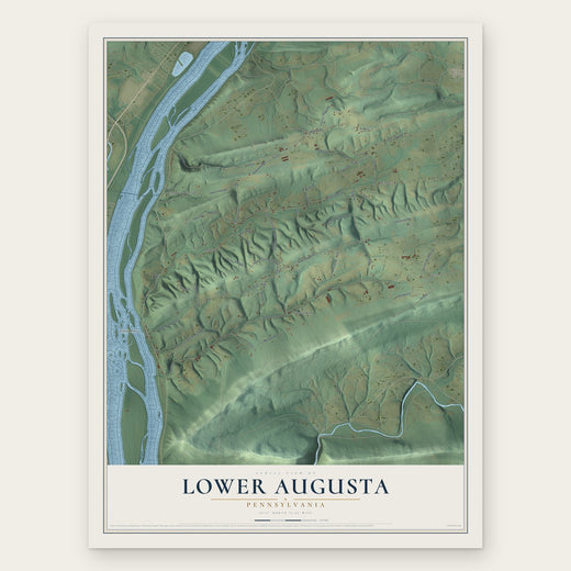 Lower Augusta, Pennsylvania map print, the full design