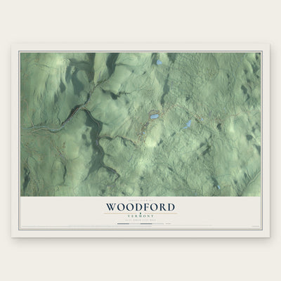 Woodford, Vermont map print, the full design