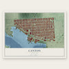 Canton, Maryland map print, the full design