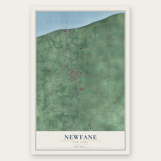 Newfane, New York map print, the full design