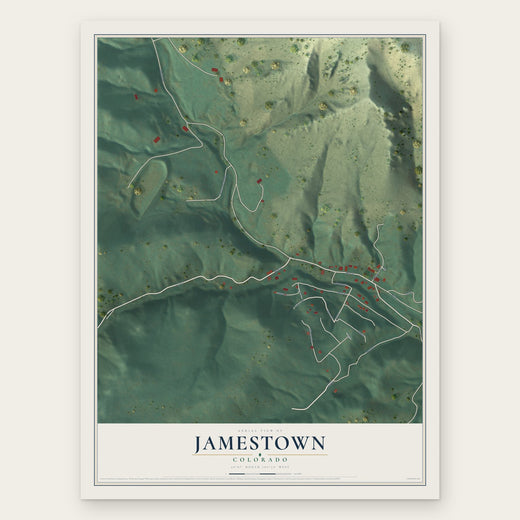 Jamestown, Colorado map print, the full design