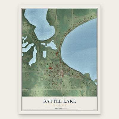 Battle Lake, Minnesota map print, the full design