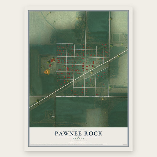 Pawnee Rock, Kansas map print, the full design