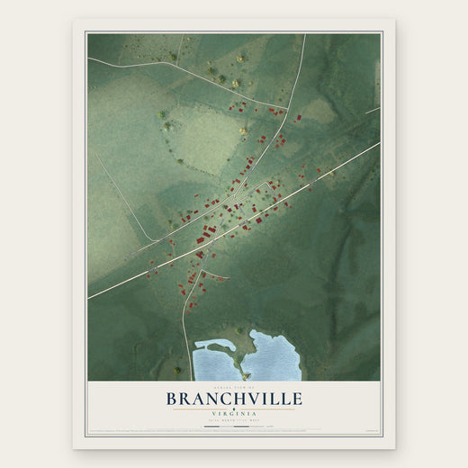 Branchville, Virginia map print, the full design