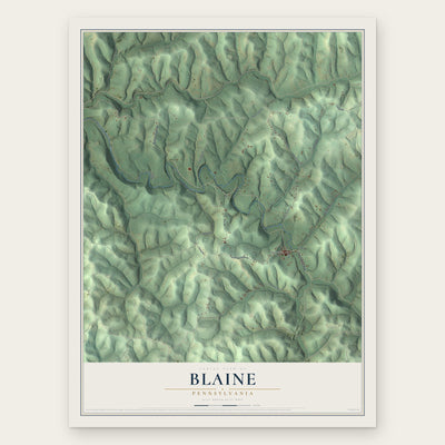 Blaine, Pennsylvania map print, the full design