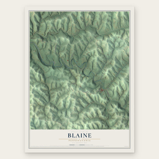Blaine, Pennsylvania map print, the full design