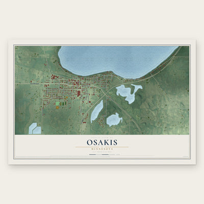 Osakis, Minnesota map print, the full design