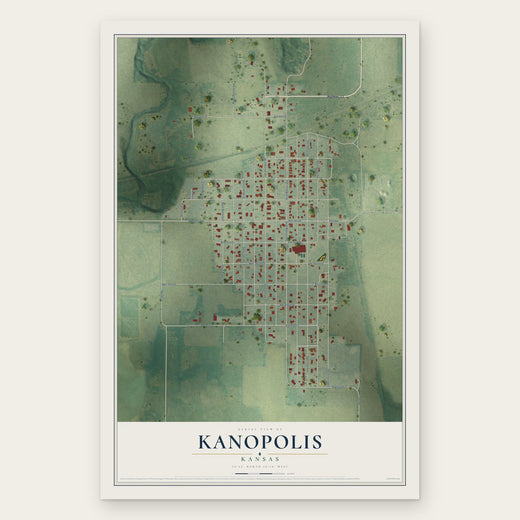 Kanopolis, Kansas map print, the full design