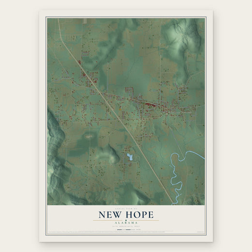 New Hope, Alabama map print, the full design