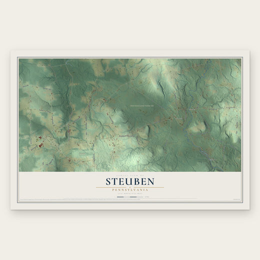 Steuben, Pennsylvania map print, the full design