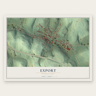 Export, Pennsylvania map print, the full design
