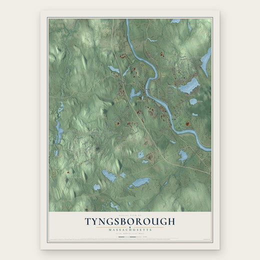 Tyngsborough, Massachusetts map print, the full design