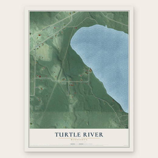 Turtle River, Minnesota map print, the full design