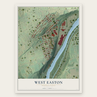 West Easton, Pennsylvania map print, the full design