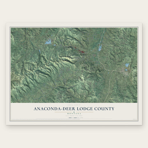 Anaconda-Deer Lodge County, Montana map print, the full design