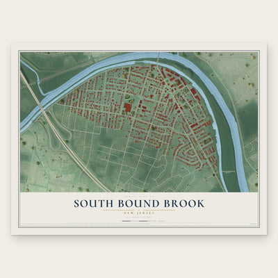 South Bound Brook, New Jersey map print, the full design