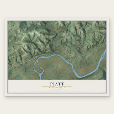 Piatt, Pennsylvania map print, the full design