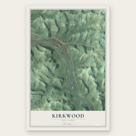 Kirkwood, New York map print, the full design