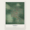 Temple, Oklahoma map print, the full design