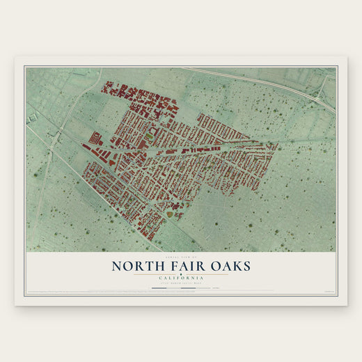 North Fair Oaks, California map print, the full design