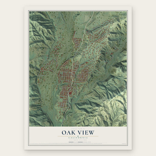 Oak View, California map print, the full design