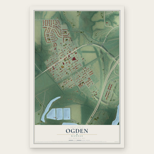 Ogden, Kansas map print, the full design