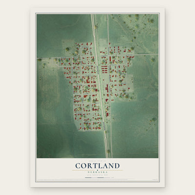 Cortland, Nebraska map print, the full design
