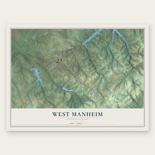 West Manheim, Pennsylvania map print, the full design