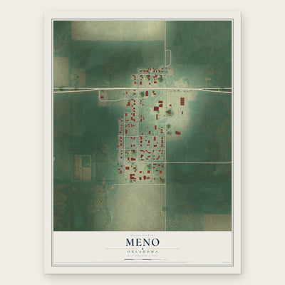 Meno, Oklahoma map print, the full design