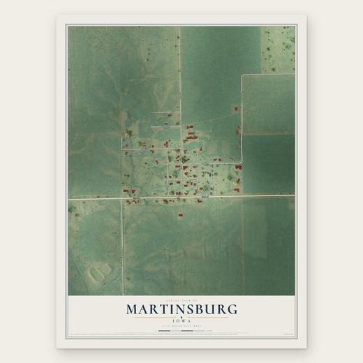 Martinsburg, Iowa map print, the full design
