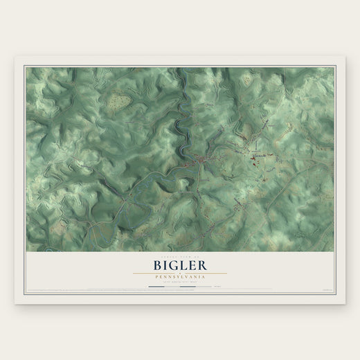 Bigler, Pennsylvania map print, the full design