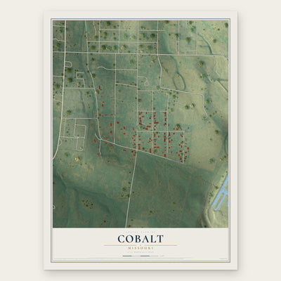 Cobalt, Missouri map print, the full design