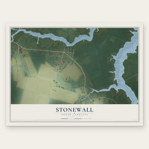 Stonewall, North Carolina map print, the full design