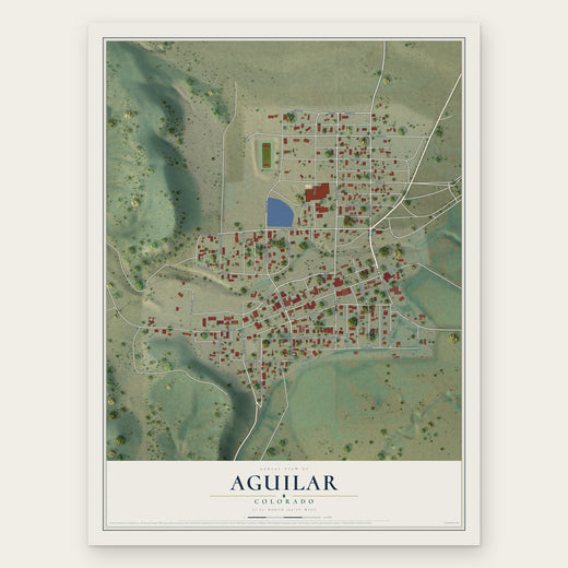 Aguilar, Colorado map print, the full design