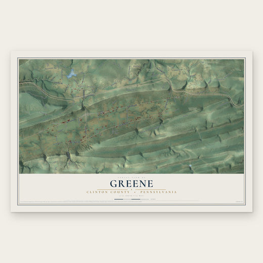 Greene, Clinton County, Pennsylvania map print, the full design