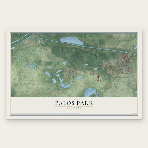 Palos Park, Illinois map print, the full design