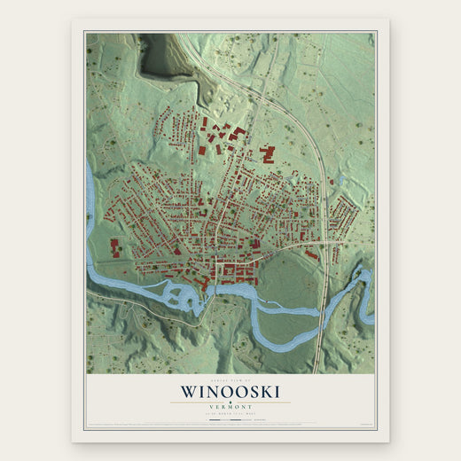 Winooski, Vermont map print, the full design