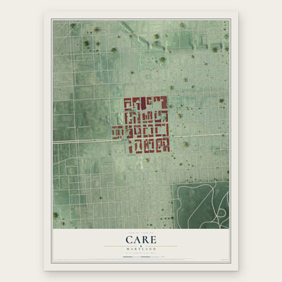 CARE, Maryland map print, the full design