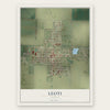 Leoti, Kansas map print, the full design