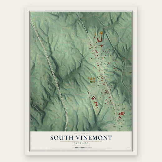 South Vinemont, Alabama map print, the full design