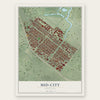 Mid-City, Louisiana map print, the full design