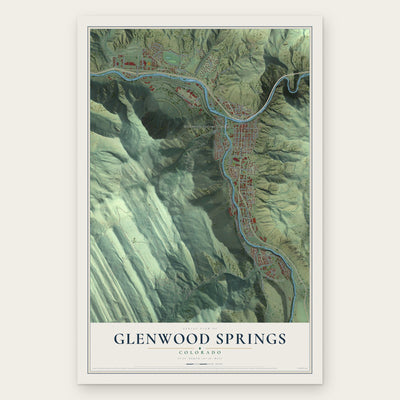 Glenwood Springs, Colorado map print, the full design