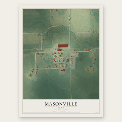 Masonville, Iowa map print, the full design