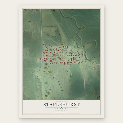Staplehurst, Nebraska map print, the full design