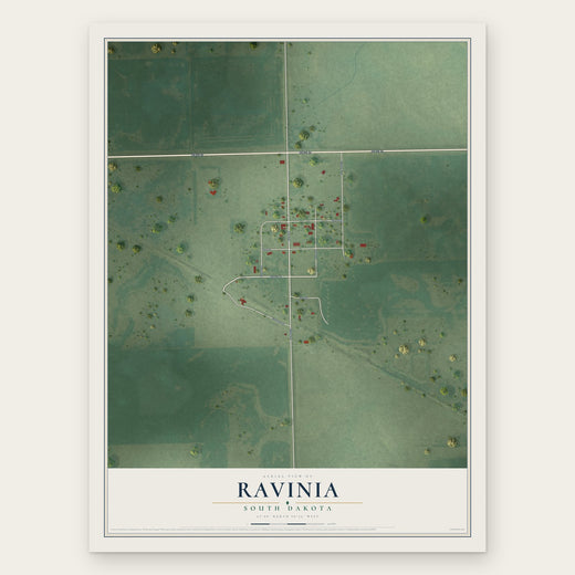 Ravinia, South Dakota map print, the full design