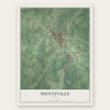 Huntsville, Texas map print, the full design