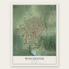 Winchester, Illinois map print, the full design