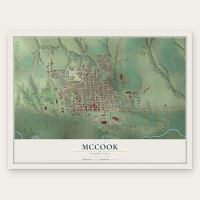 McCook, Nebraska map print, the full design