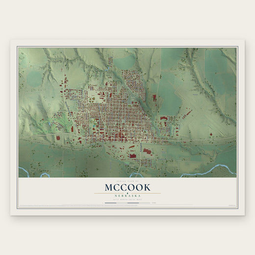 McCook, Nebraska map print, the full design